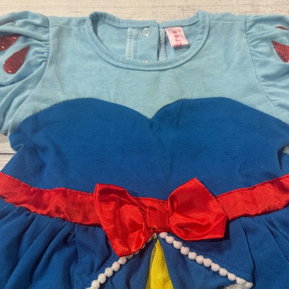 Baby Girls Blue and Yellow Princess Costume Romper Dress